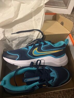 Nike Kids' Cosmic Runner Sneakers - Navy, Teal & Yellow